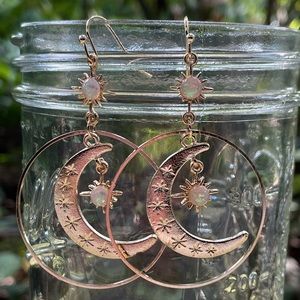 Moon and sun earrings / celestial earring